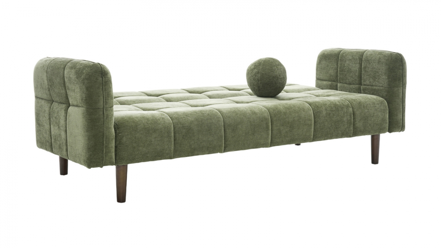 Canapé convertible 3 places en tissu chenille vert olive - Pavia Canapé convertible 3 places en tissu chenille vert olive - Pavia