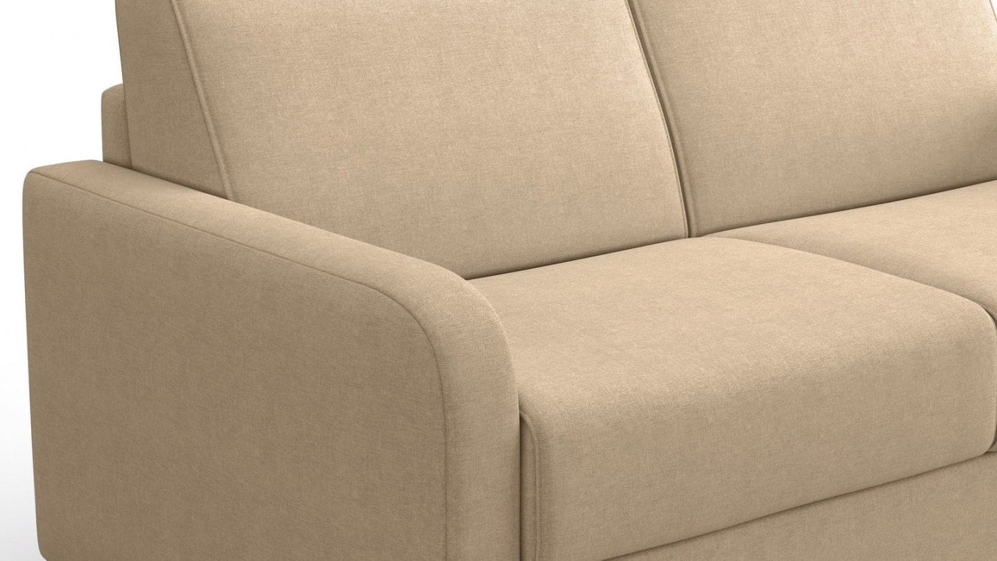 Canapé droit convertible 3 places en tissu chenille taupe - ouverture express - Lumio Canapé droit convertible 3 places en tissu chenille taupe - ouverture express - Lumio