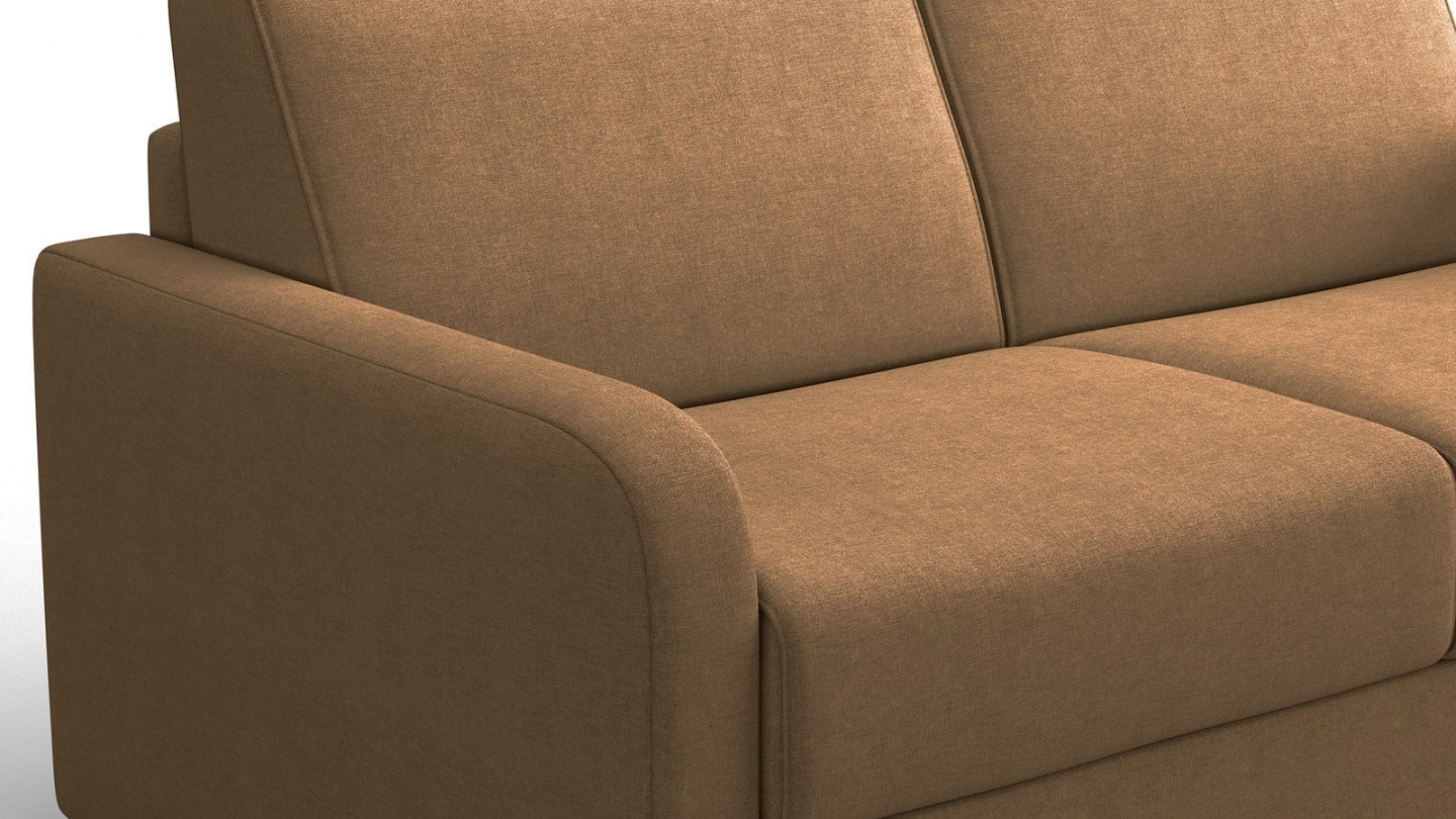 Canapé droit convertible 3 places en tissu chenille moka - ouverture express - Lumio Canapé droit convertible 3 places en tissu chenille moka - ouverture express - Lumio
