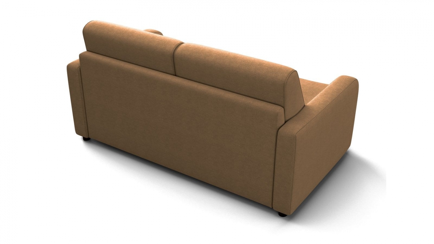 Canapé droit convertible 3 places en tissu chenille moka - ouverture express - Lumio Canapé droit convertible 3 places en tissu chenille moka - ouverture express - Lumio