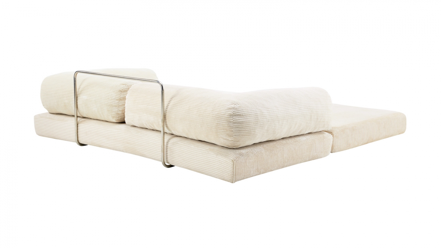 Canapé convertible 3 places en velours côtelé beige - Buddy Canapé convertible 3 places en velours côtelé beige - Buddy
