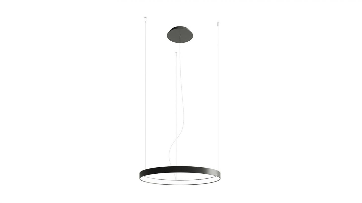 Suspension ronde noire à Led 55 cm - 4000K - Rio Suspension ronde noire à Led 55 cm - 4000K - Rio