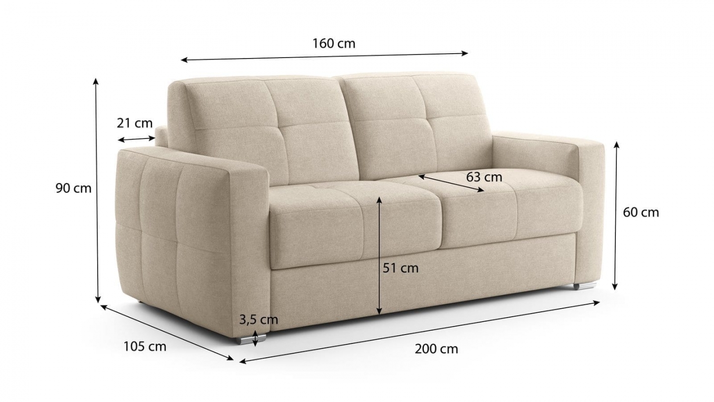 Canapé capitonné convertible 3 places en tissu chenille beige - ouverture express - Cassian Canapé capitonné convertible 3 places en tissu chenille beige - ouverture express - Cassian