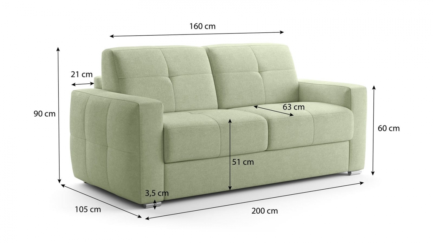 Canapé capitonné convertible 3 places en tissu chenille vert sauge - ouverture express - Cassian Canapé capitonné convertible 3 places en tissu chenille vert sauge - ouverture express - Cassian