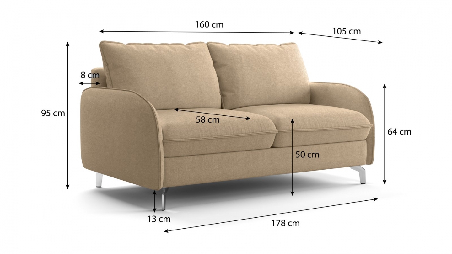 Canapé droit convertible 3 places en tissu chenille taupe - ouverture express - Novoli Canapé droit convertible 3 places en tissu chenille taupe - ouverture express - Novoli