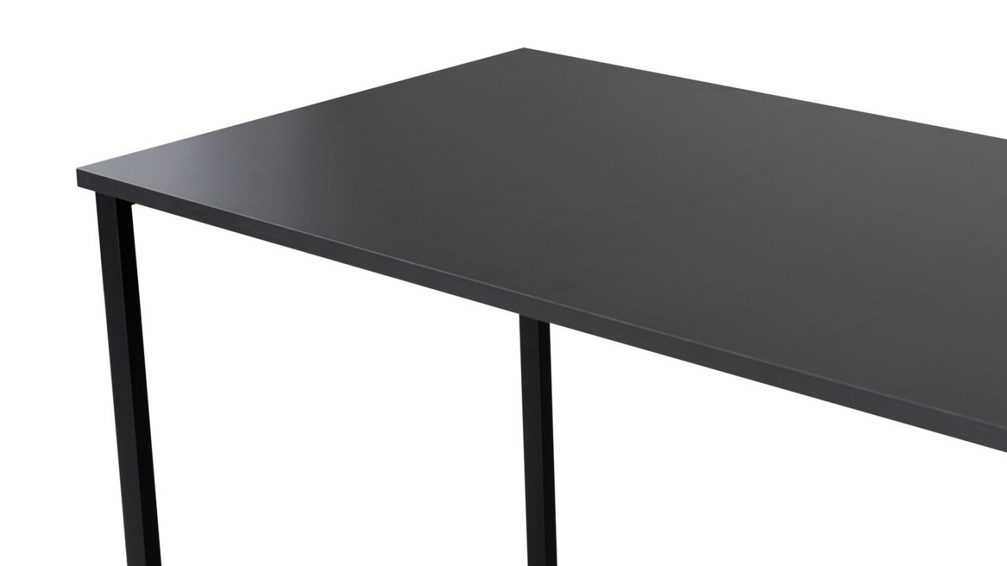 Bureau double avec rangement central gris anthracite, piètement noir 240 cm - Orsa Bureau double avec rangement central gris anthracite, piètement noir 240 cm - Orsa