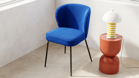 Lot de 2 chaises en velours côtelé bleu électrique - Tara