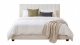 Lit adulte 180x200 cm avec tête de lit capitonnée en velours beige - William
