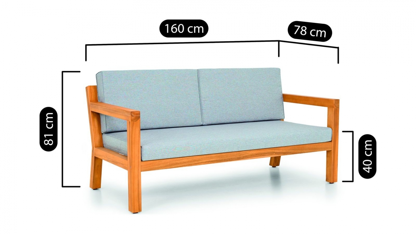 Salon de jardin 4 places en bois FSC - 1 canapé 2 places + 2 fauteuils - coussins gris chiné - Palau Salon de jardin 4 places en bois FSC - 1 canapé 2 places + 2 fauteuils - coussins gris chiné - Palau