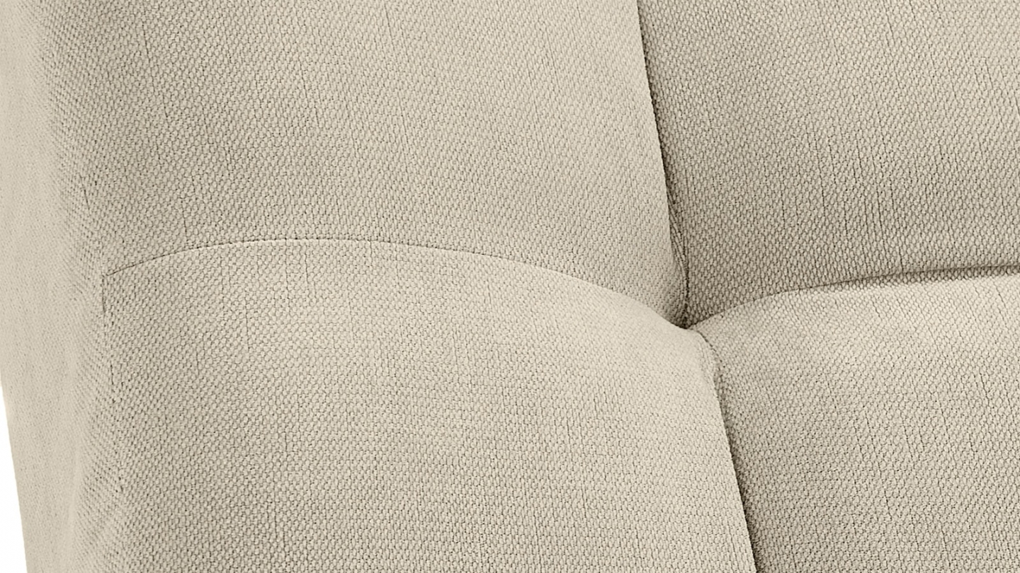 Canapé capitonné convertible 3 places en tissu chenille beige - Bumpy Canapé capitonné convertible 3 places en tissu chenille beige - Bumpy