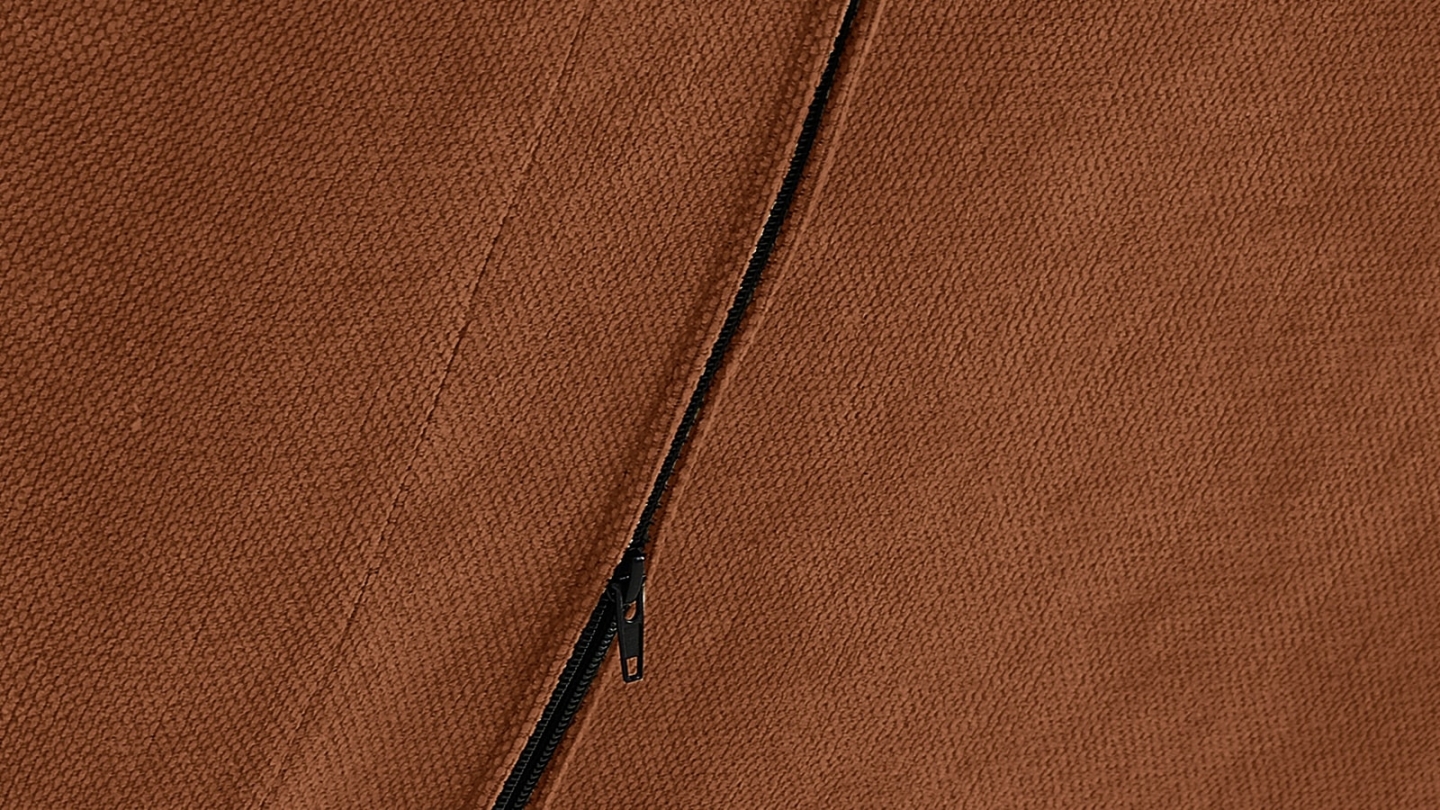 Canapé capitonné convertible 3 places en tissu chenille terracotta - Bumpy Canapé capitonné convertible 3 places en tissu chenille terracotta - Bumpy