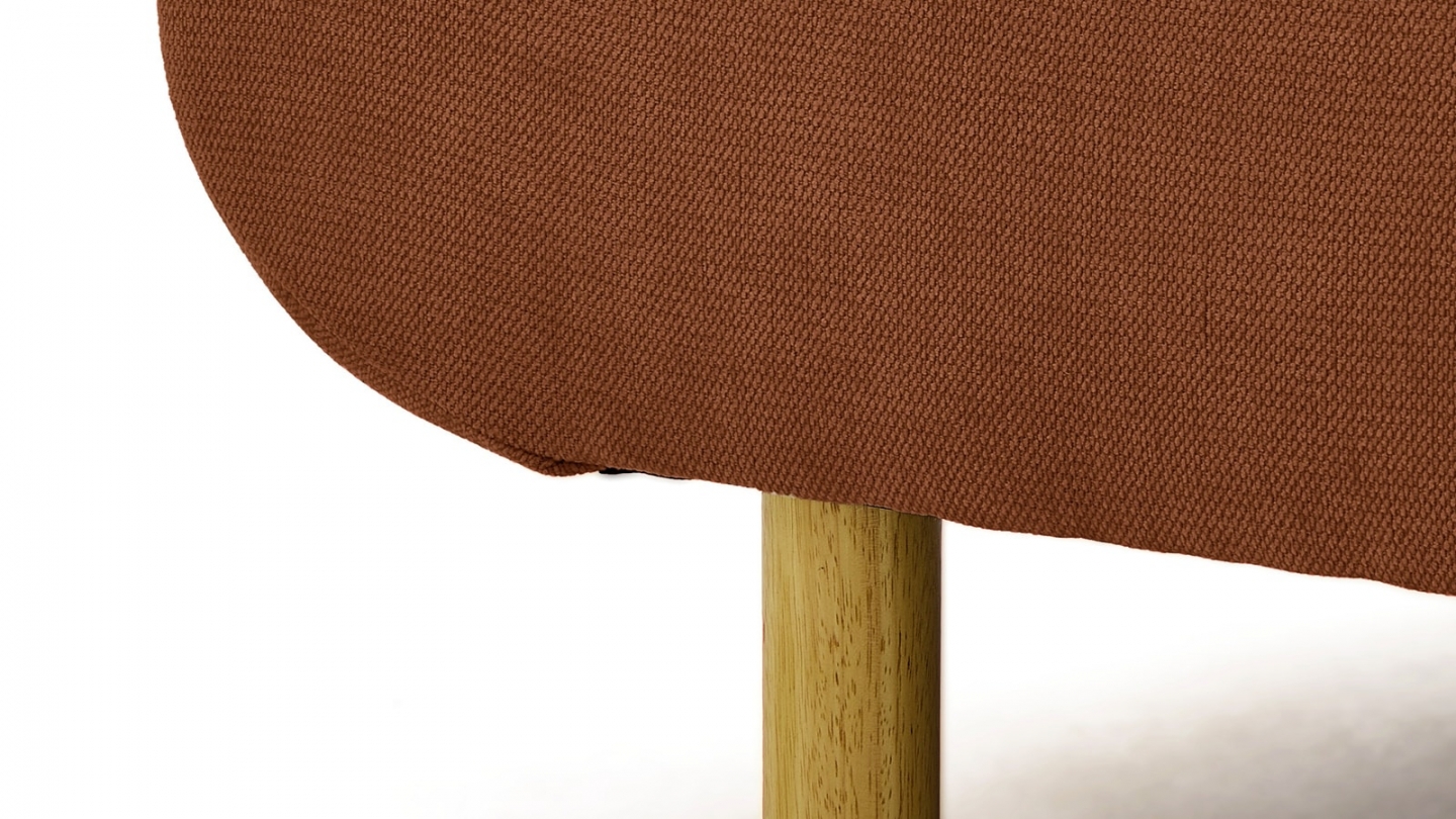 Canapé capitonné convertible 3 places en tissu chenille terracotta - Bumpy Canapé capitonné convertible 3 places en tissu chenille terracotta - Bumpy