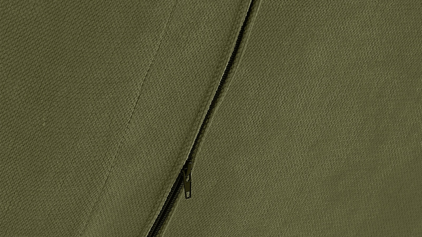 Canapé capitonné convertible 3 places en tissu chenille vert olive - Bumpy Canapé capitonné convertible 3 places en tissu chenille vert olive - Bumpy