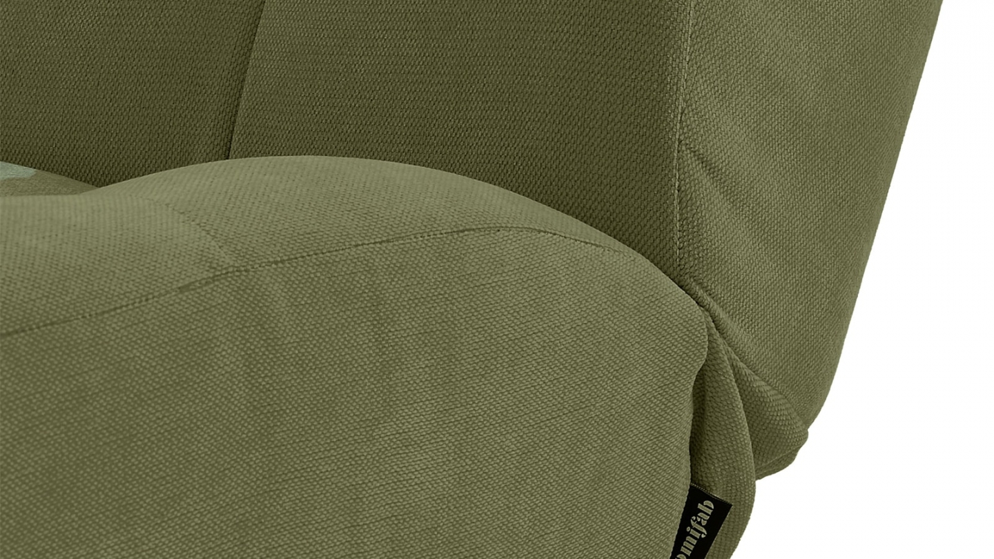 Canapé capitonné convertible 3 places en tissu chenille vert olive - Bumpy Canapé capitonné convertible 3 places en tissu chenille vert olive - Bumpy