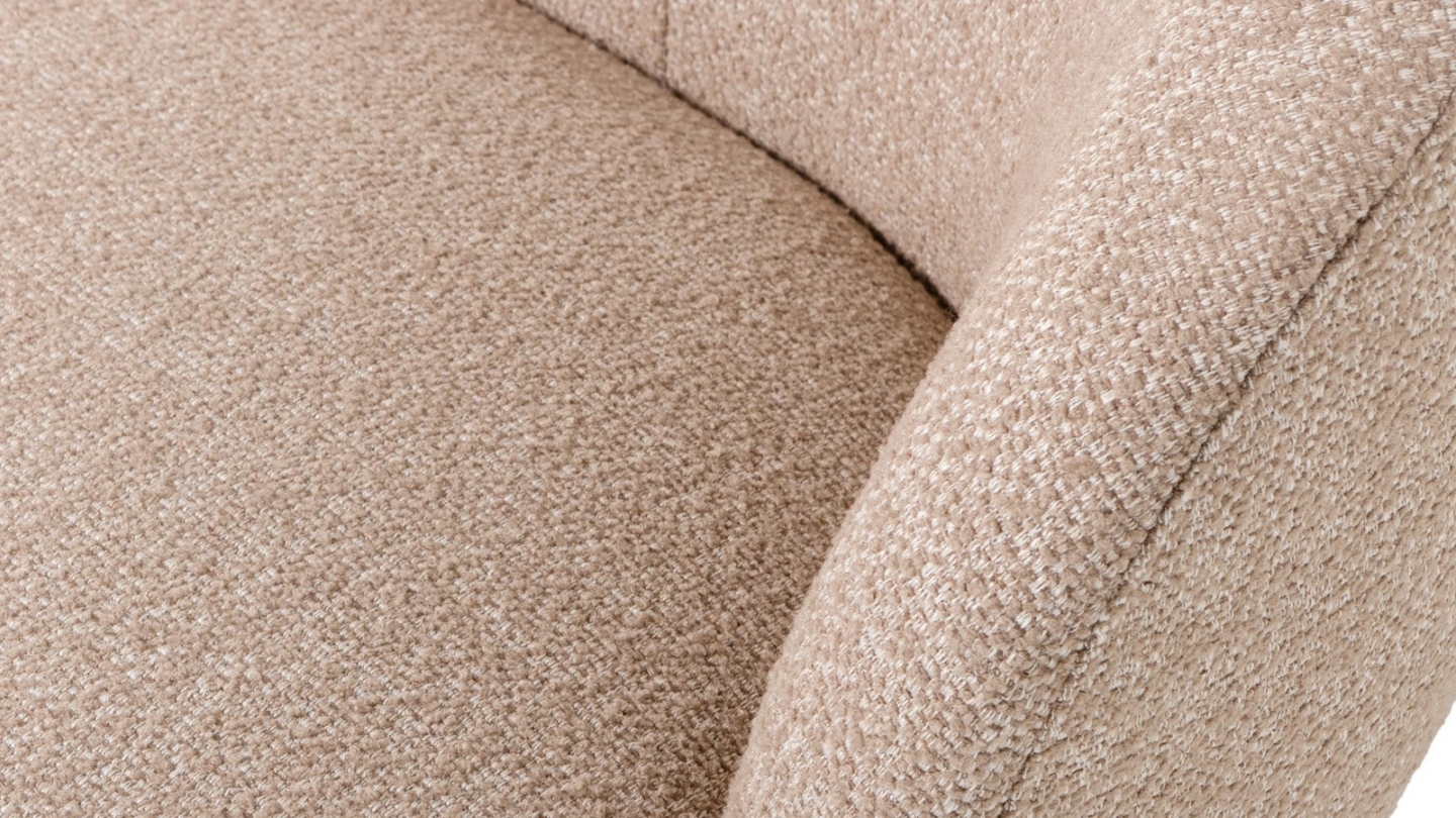 Fauteuil pivotant en tissu bouclé beige - Serra Fauteuil pivotant en tissu bouclé beige - Serra