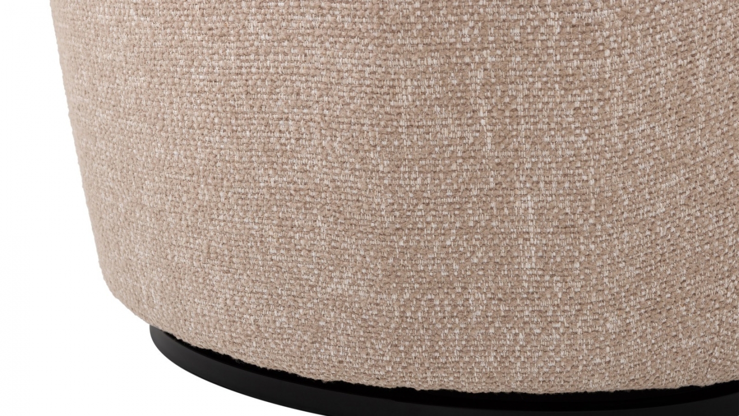 Fauteuil pivotant en tissu bouclé beige - Serra Fauteuil pivotant en tissu bouclé beige - Serra