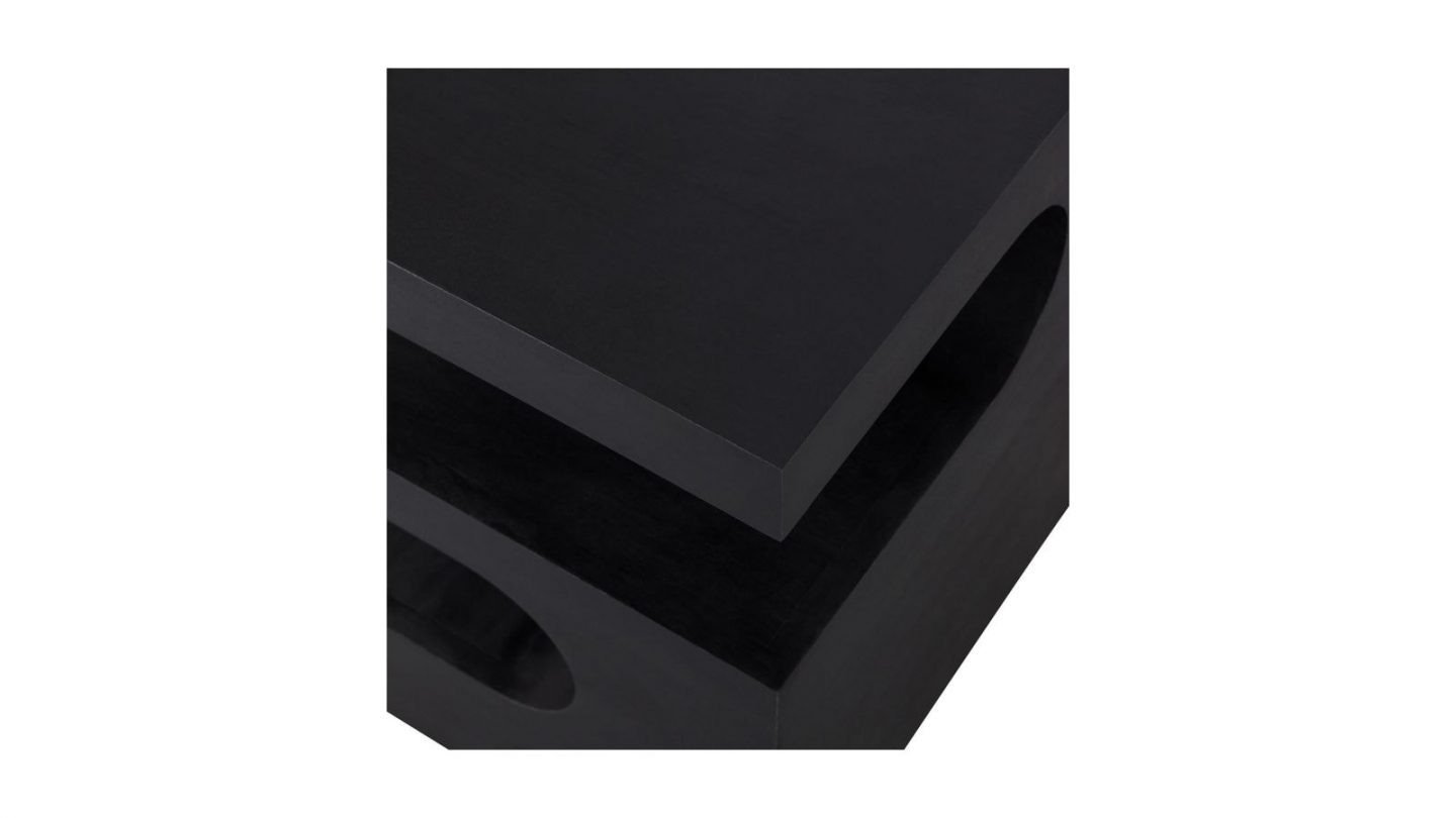 Table d'appoint sculptée en bois de manguier noir 40 cm - Toma Table d'appoint sculptée en bois de manguier noir 40 cm - Toma