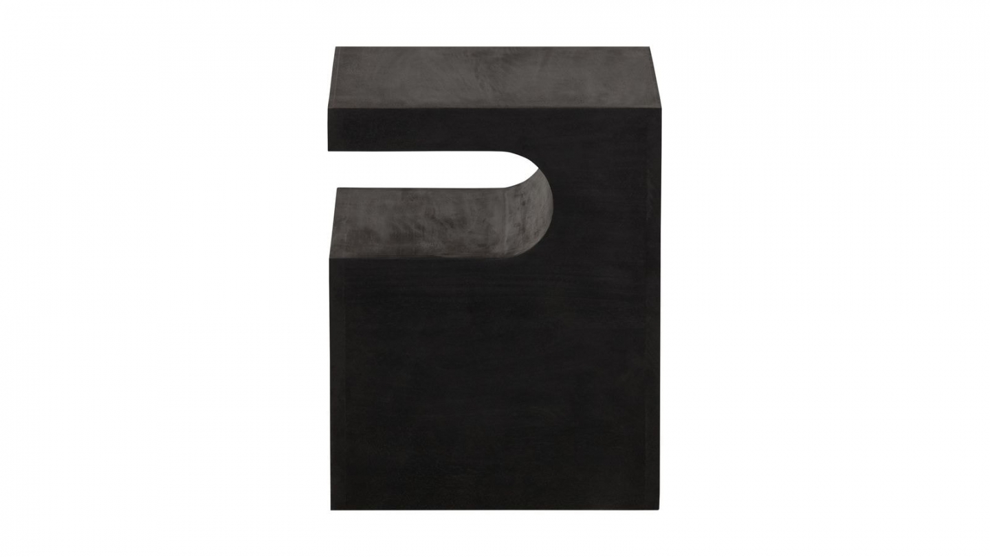 Table d'appoint sculptée en bois de manguier noir 40 cm - Toma Table d'appoint sculptée en bois de manguier noir 40 cm - Toma