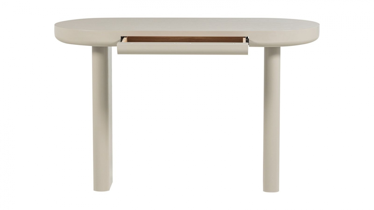 Bureau / Console ovale en métal gris poudré 120 cm - Mael Bureau / Console ovale en métal gris poudré 120 cm - Mael