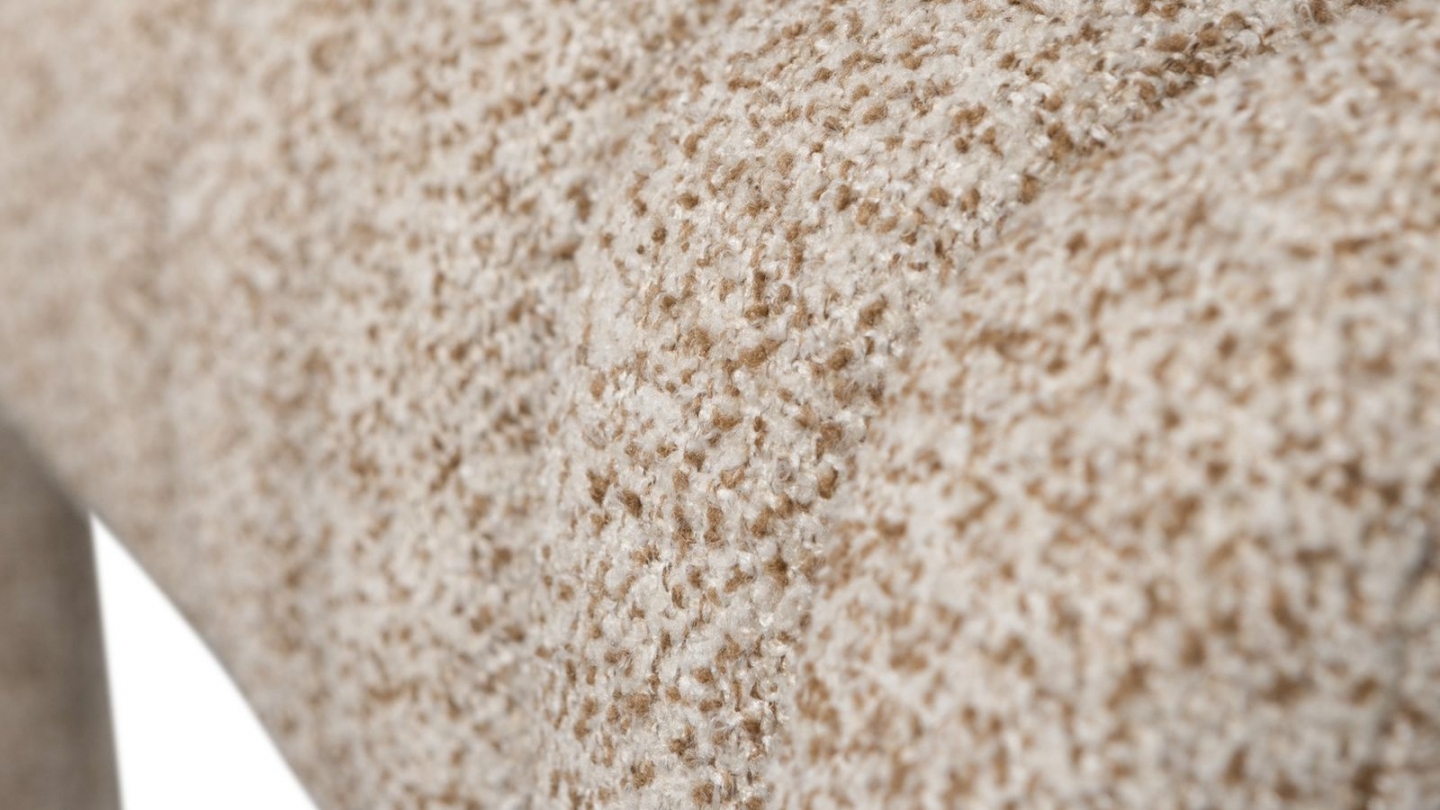 Banc en tissu bouclé bouclé matelassé taupe - Frex Banc en tissu bouclé bouclé matelassé taupe - Frex