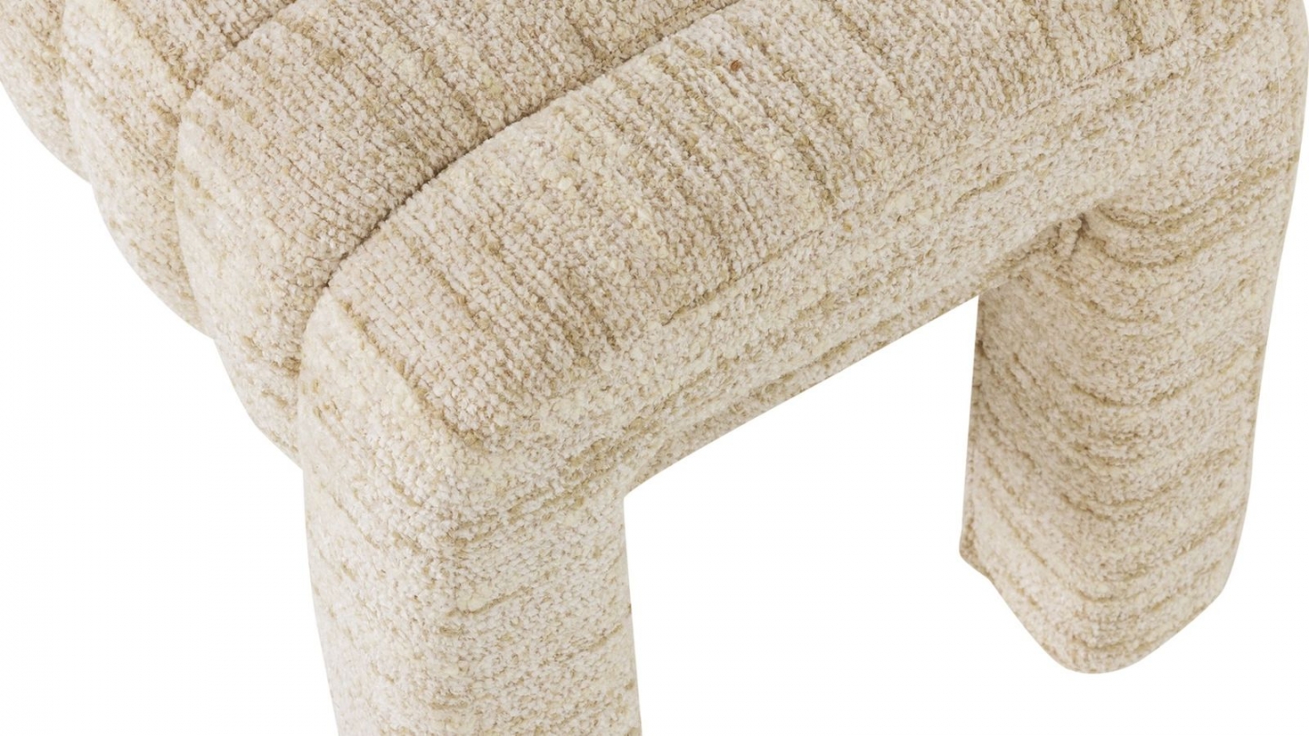 Banc en tissu bouclé bouclé matelassé beige - Frex Banc en tissu bouclé bouclé matelassé beige - Frex