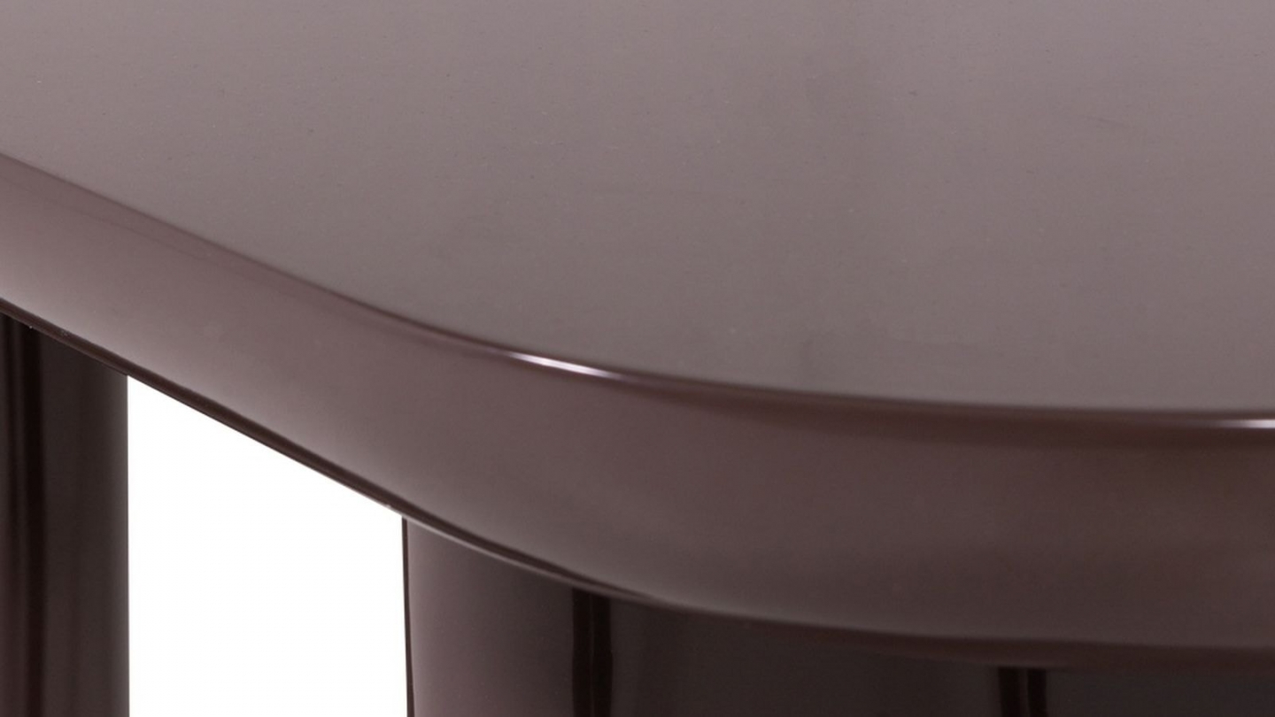 Console ovale laquée brun foncé brillant 120 cm - Evara Console ovale laquée brun foncé brillant 120 cm - Evara
