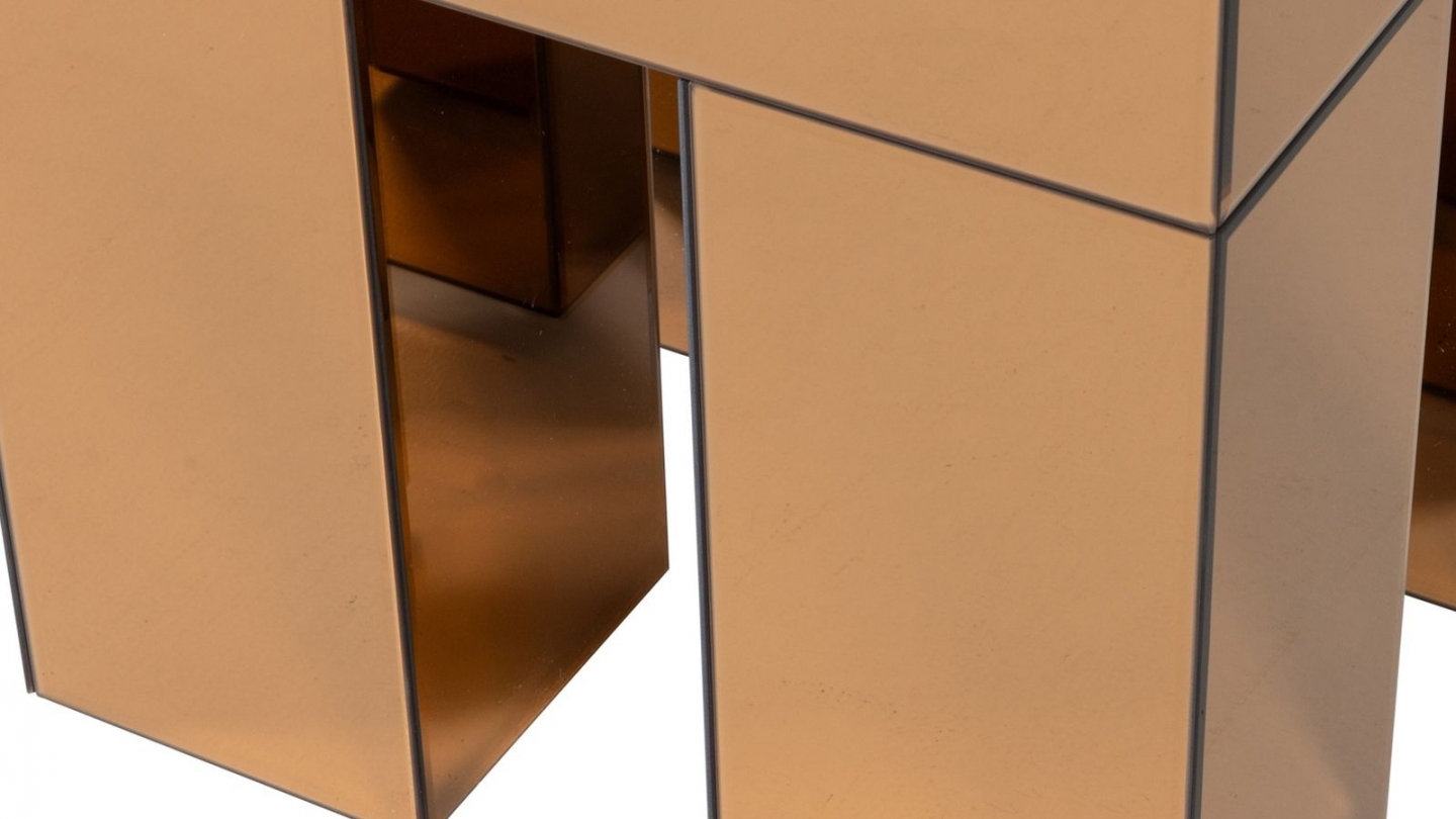 Table d'appoint carrée effet miroir bronze brun 45 cm - Mirrox Table d'appoint carrée effet miroir bronze brun 45 cm - Mirrox