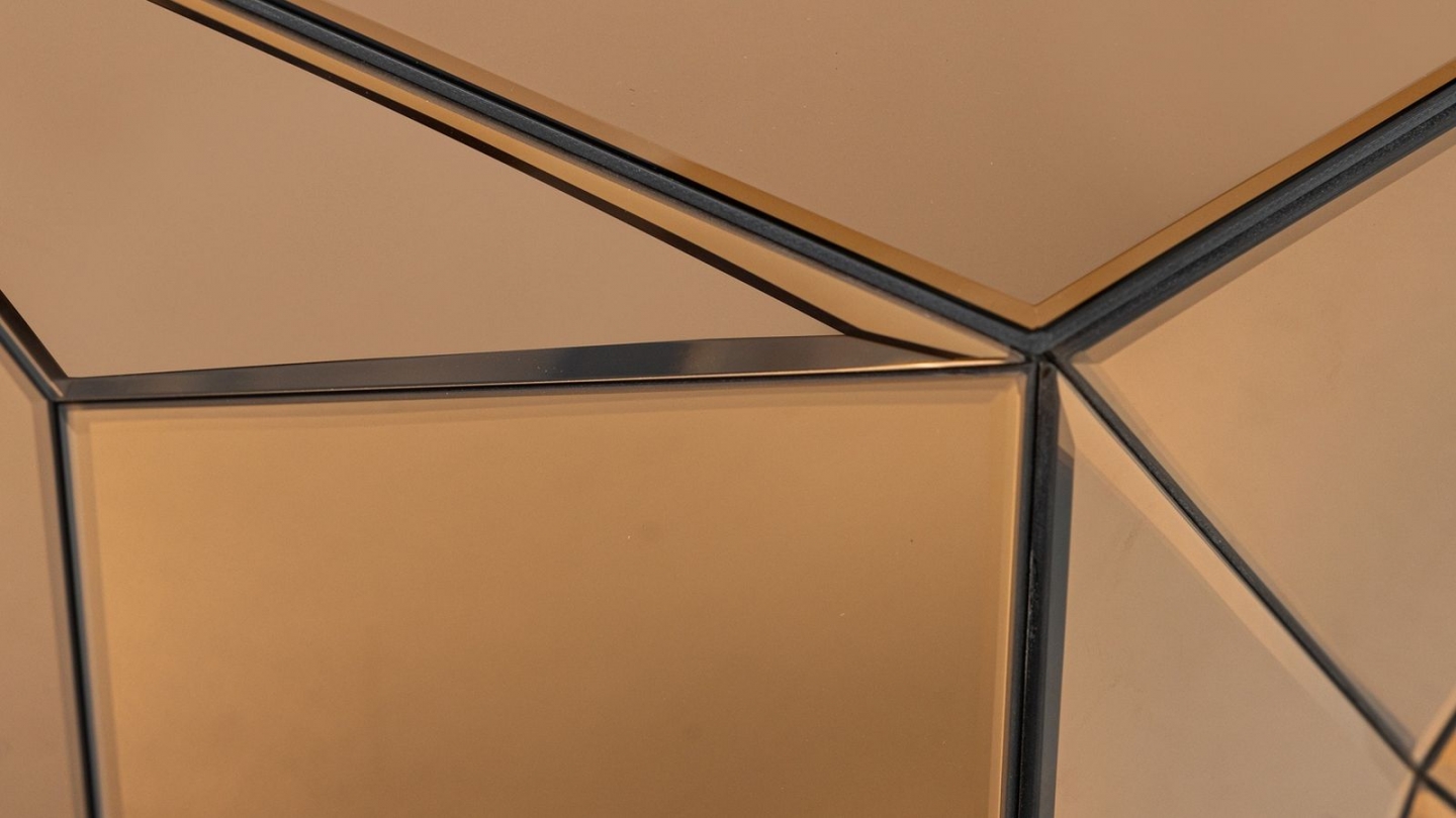 Table d'appoint géométrique effet miroir bronze brun 40 cm - Glintz Table d'appoint géométrique effet miroir bronze brun 40 cm - Glintz