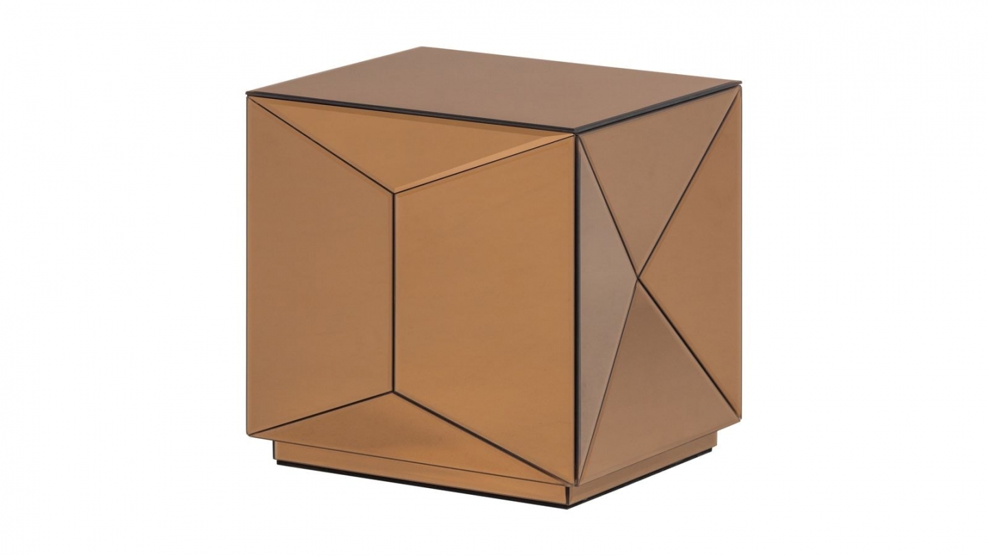 Table d'appoint géométrique effet miroir bronze brun 40 cm - Glintz Table d'appoint géométrique effet miroir bronze brun 40 cm - Glintz