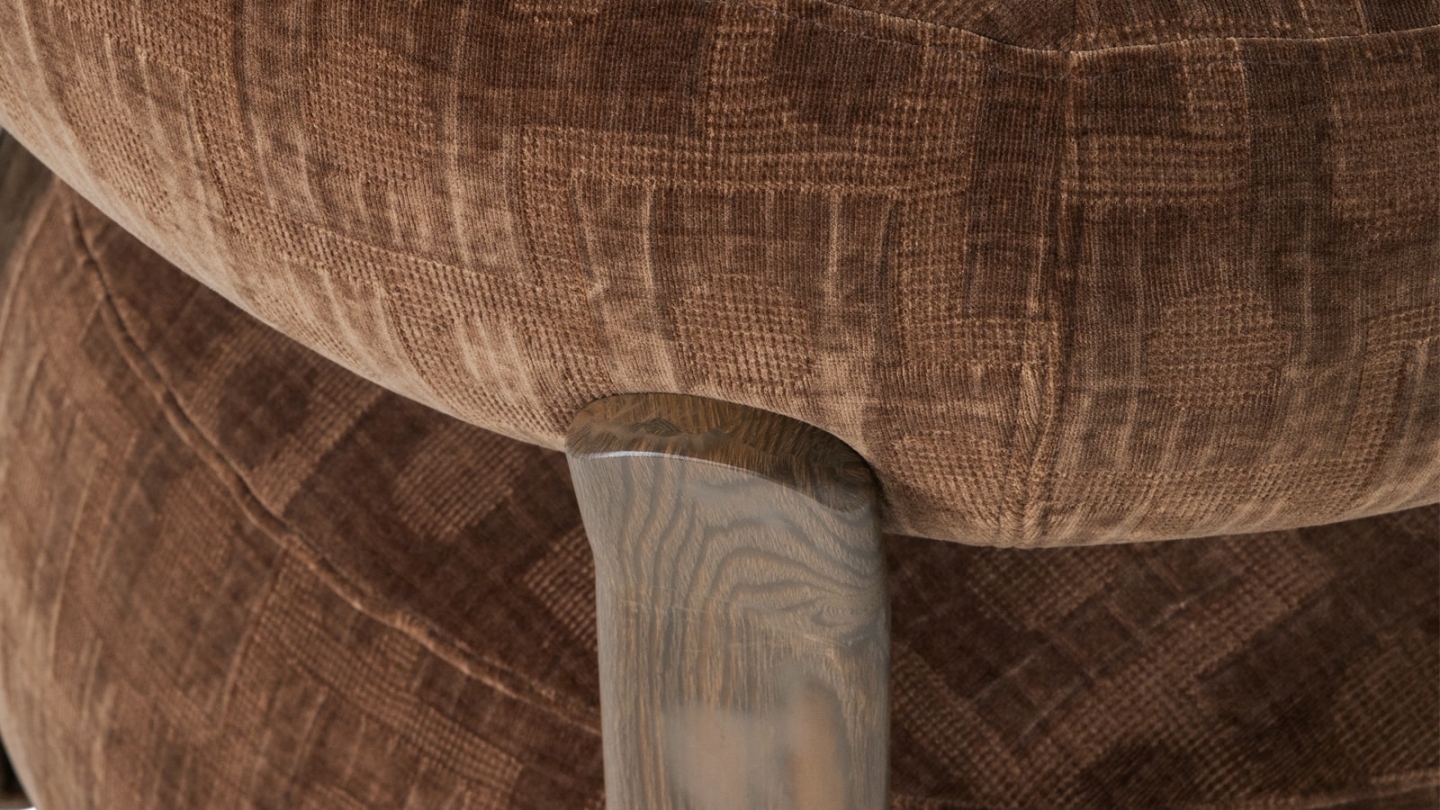 Fauteuil en tissu 3D à motifs géométriques brun - Foon Fauteuil en tissu 3D à motifs géométriques brun - Foon