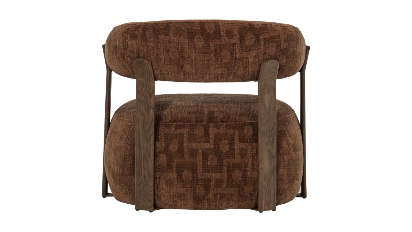 Fauteuil en tissu 3D à motifs géométriques brun - Foon Fauteuil en tissu 3D à motifs géométriques brun - Foon