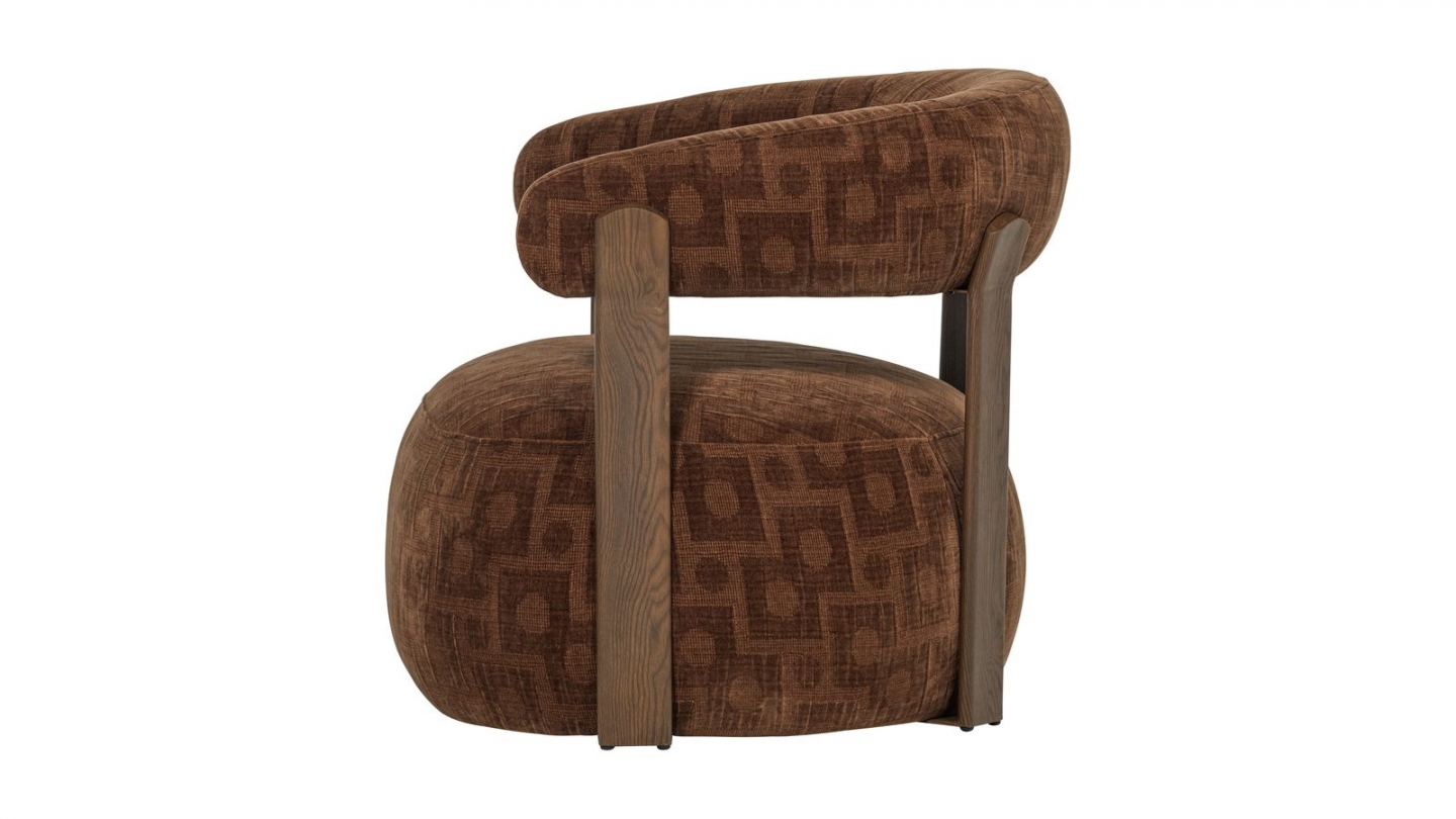 Fauteuil en tissu 3D à motifs géométriques brun - Foon Fauteuil en tissu 3D à motifs géométriques brun - Foon