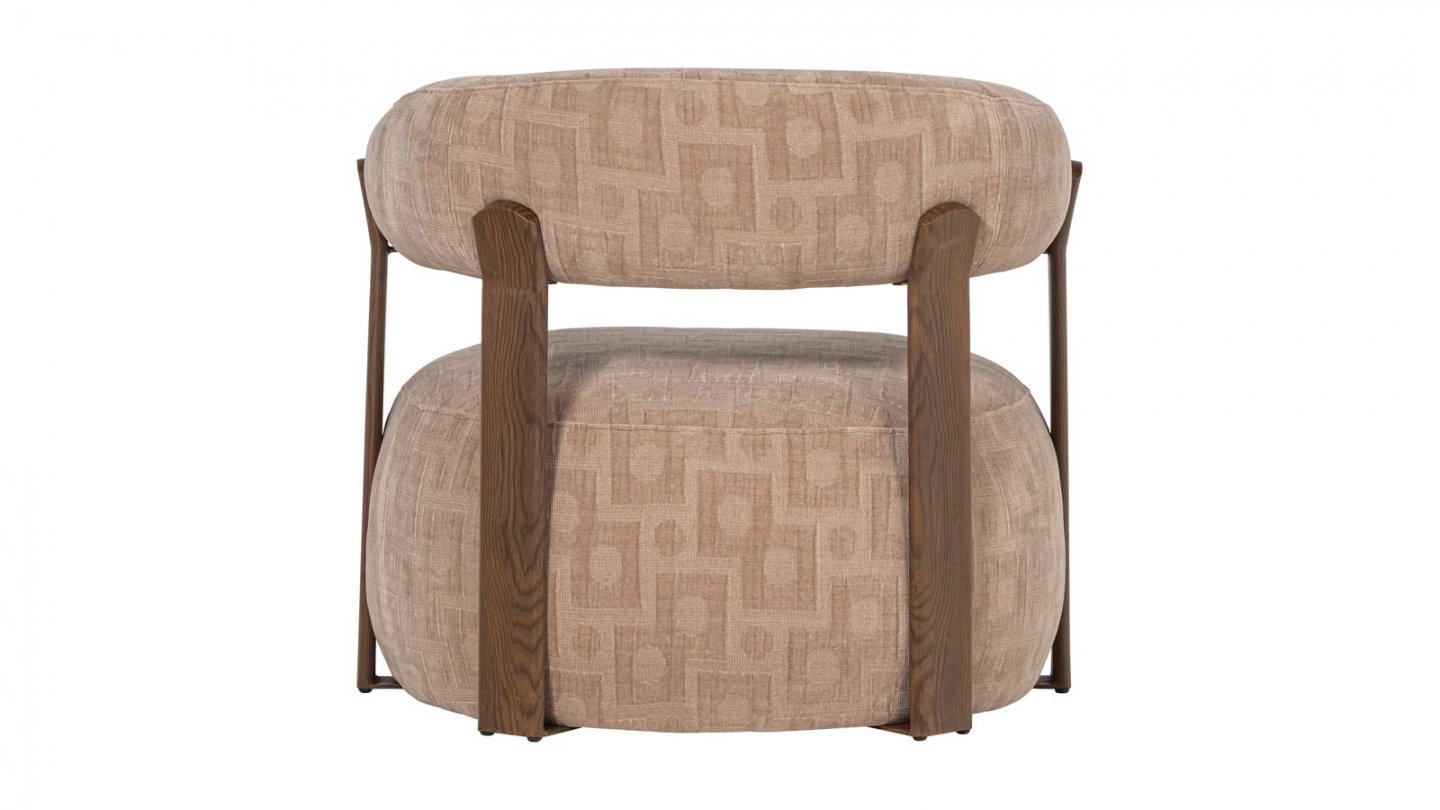 Fauteuil en tissu 3D à motifs géométriques beige - Foon Fauteuil en tissu 3D à motifs géométriques beige - Foon