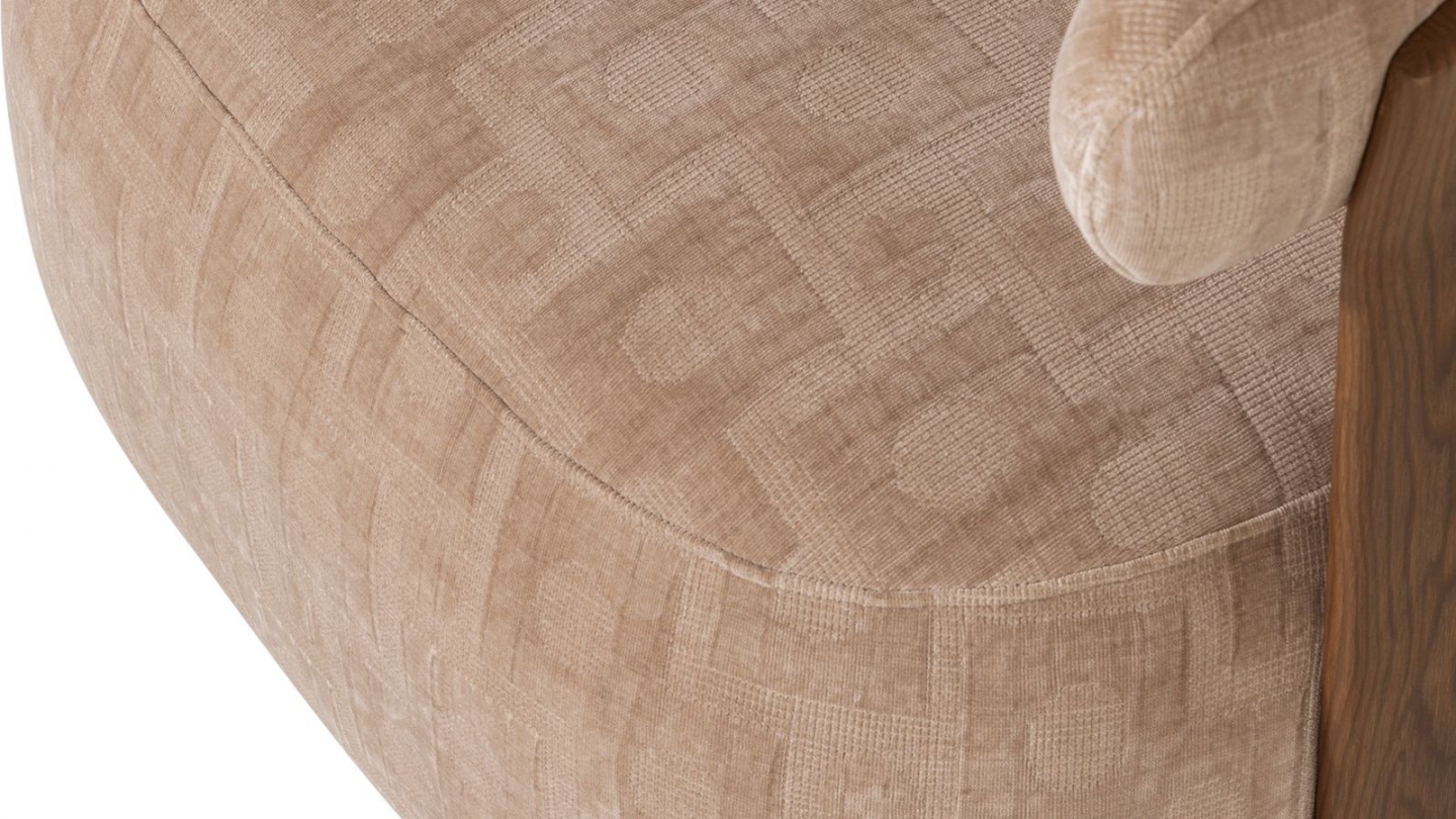Fauteuil en tissu 3D à motifs géométriques beige - Foon Fauteuil en tissu 3D à motifs géométriques beige - Foon
