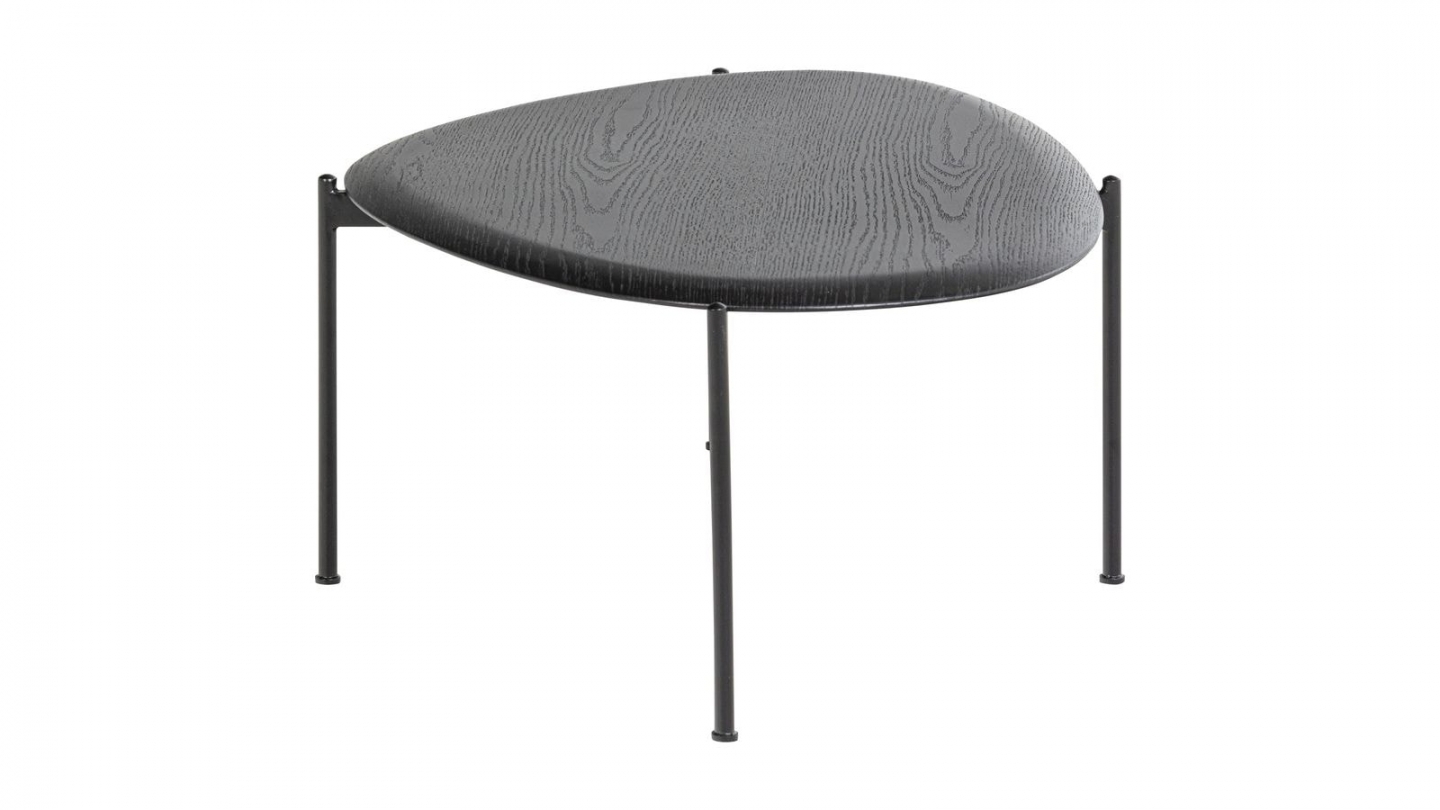 Table basse organique effet bois noir 92 cm - Kota Table basse organique effet bois noir 92 cm - Kota