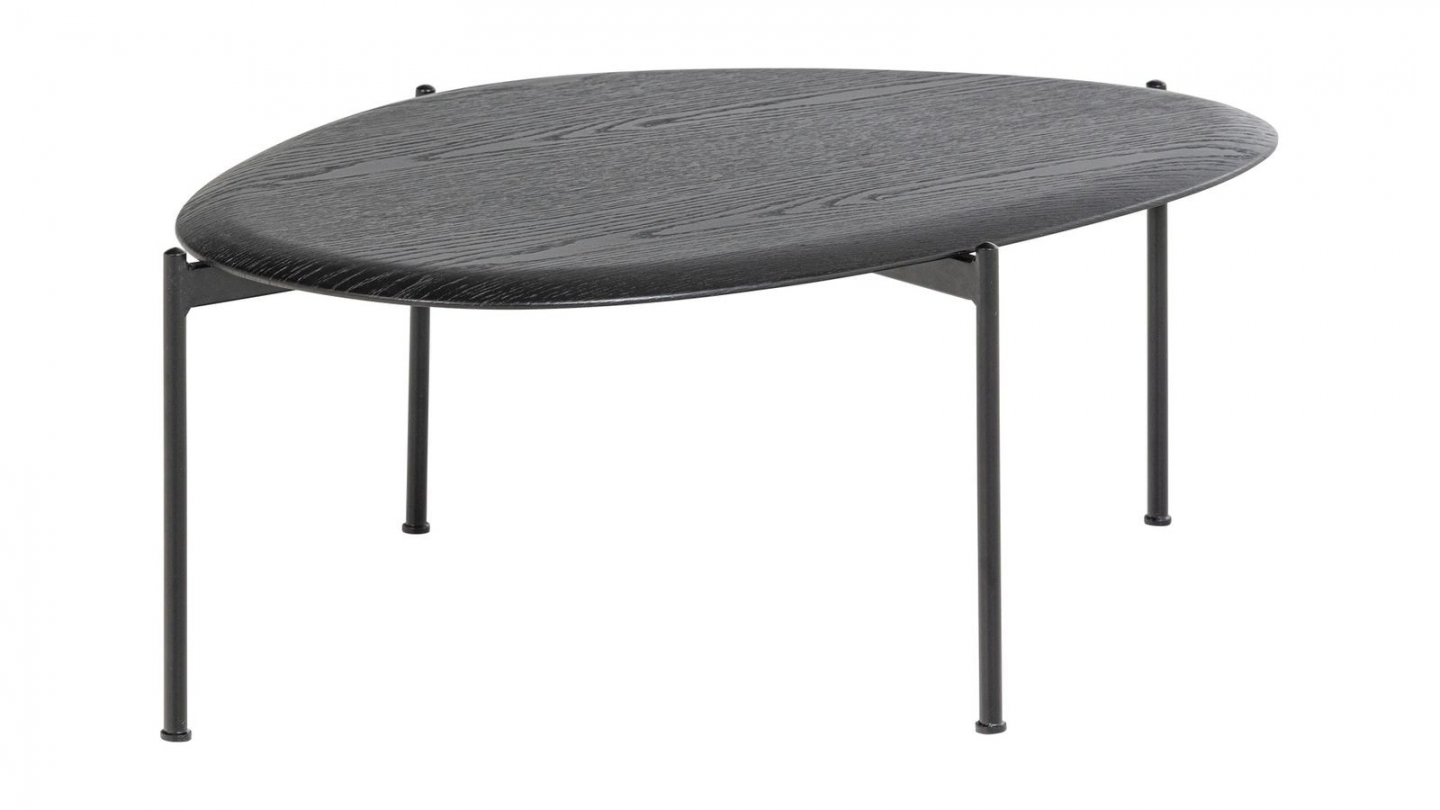 Table basse organique effet bois noir 92 cm - Kota Table basse organique effet bois noir 92 cm - Kota