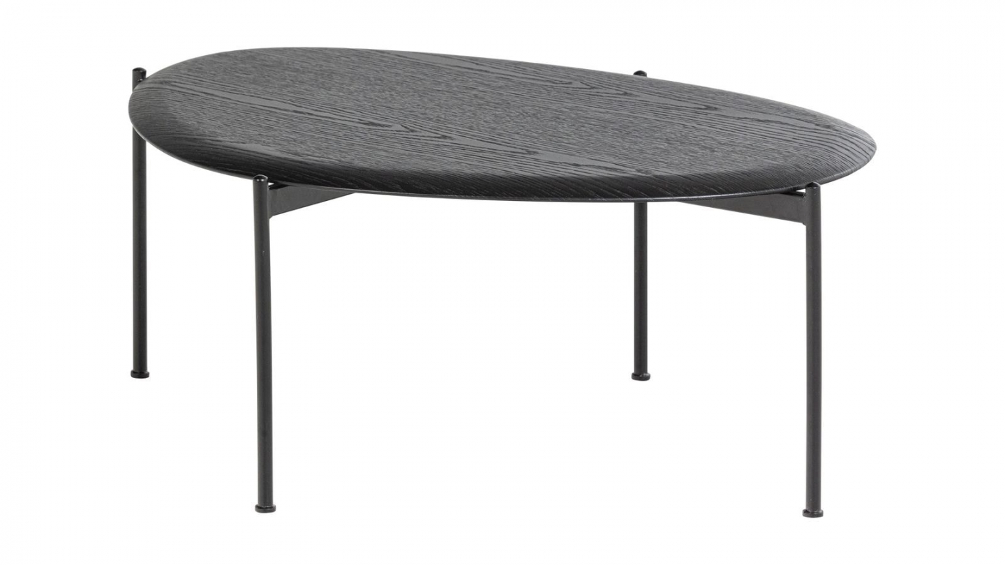 Table basse organique effet bois noir 92 cm - Kota Table basse organique effet bois noir 92 cm - Kota