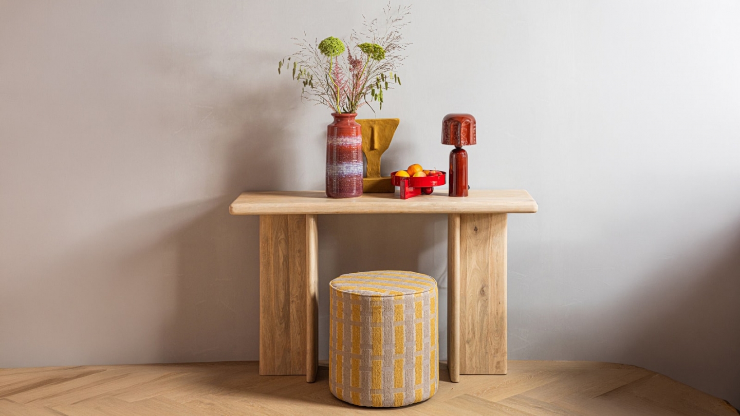 Console rectangulaire en bois de manguier clair 135 cm - Ato Console rectangulaire en bois de manguier clair 135 cm - Ato