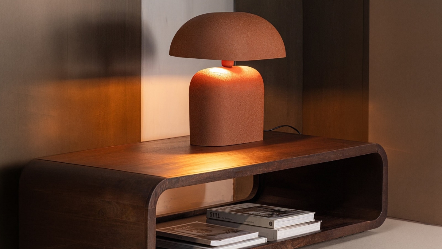 Lampe de table champignon en métal brun - Tilo Lampe de table champignon en métal brun - Tilo
