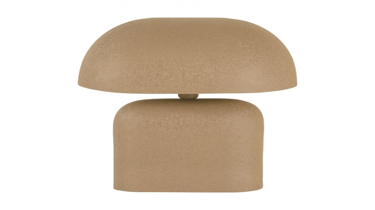 Lampe de table champignon en métal beige foncé - Tilo Lampe de table champignon en métal beige foncé - Tilo