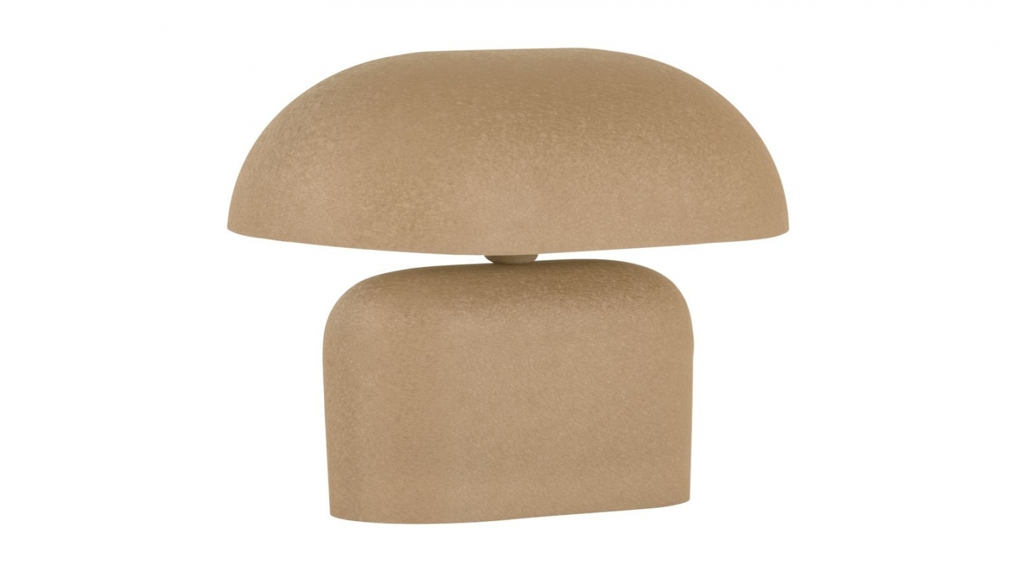 Lampe de table champignon en métal beige foncé - Tilo Lampe de table champignon en métal beige foncé - Tilo