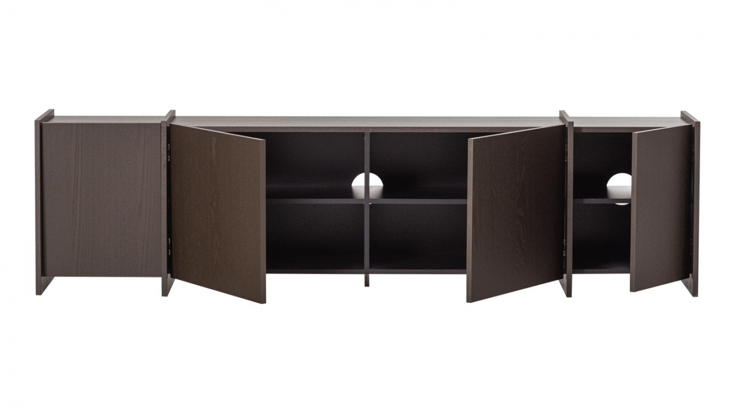 Meuble TV en placage frêne brun moyen 200 cm - Brock Meuble TV en placage frêne brun moyen 200 cm - Brock