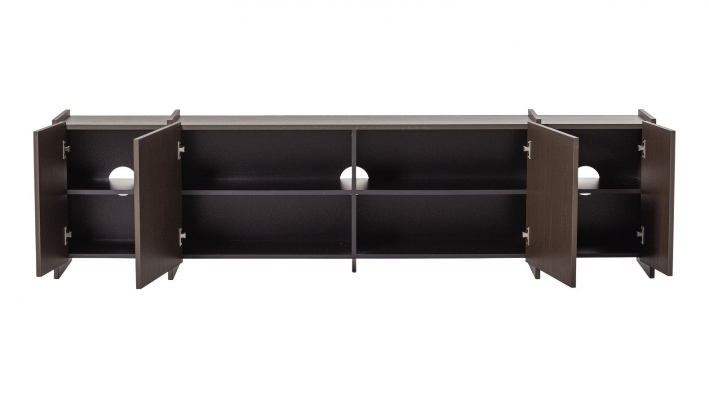 Meuble TV en placage frêne brun moyen 200 cm - Brock Meuble TV en placage frêne brun moyen 200 cm - Brock