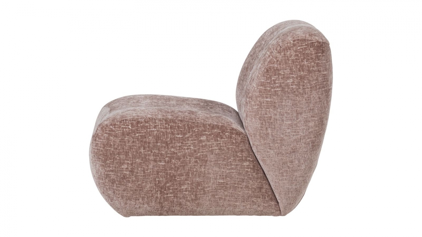 Fauteuil en velours effet craquelé rose poudré - Nomu Fauteuil en velours effet craquelé rose poudré - Nomu