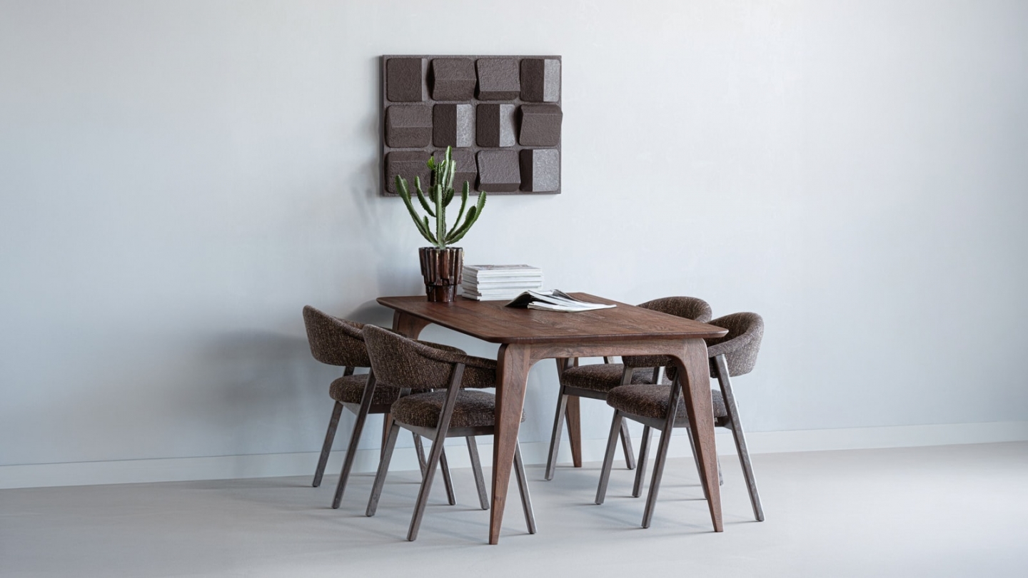 Table à manger rectangulaire en bois de manguier brun 180 cm - Ato Table à manger rectangulaire en bois de manguier brun 180 cm - Ato