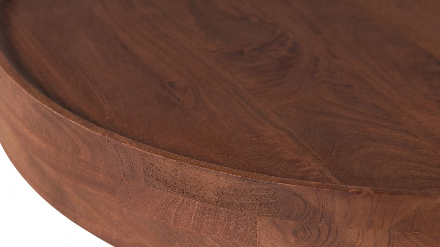 Table basse ronde bois de manguier massif brun Ø90 cm - Dara Table basse ronde bois de manguier massif brun Ø90 cm - Dara