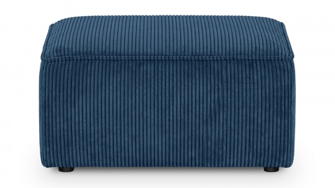 Pouf en velours côtelé bleu - Emma