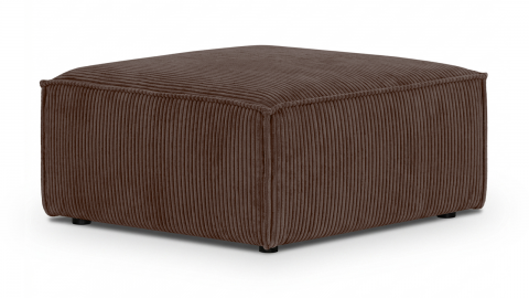 Pouf en velours côtelé moka - Livia