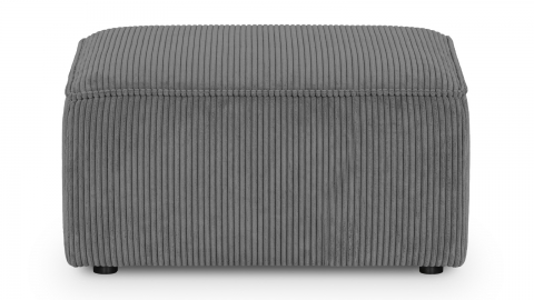Pouf en velours côtelé gris anthracite - Harper