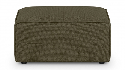 Pouf en tissu chenille vert kaki - Emma
